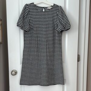 Elegant Black and White Checkered Dress